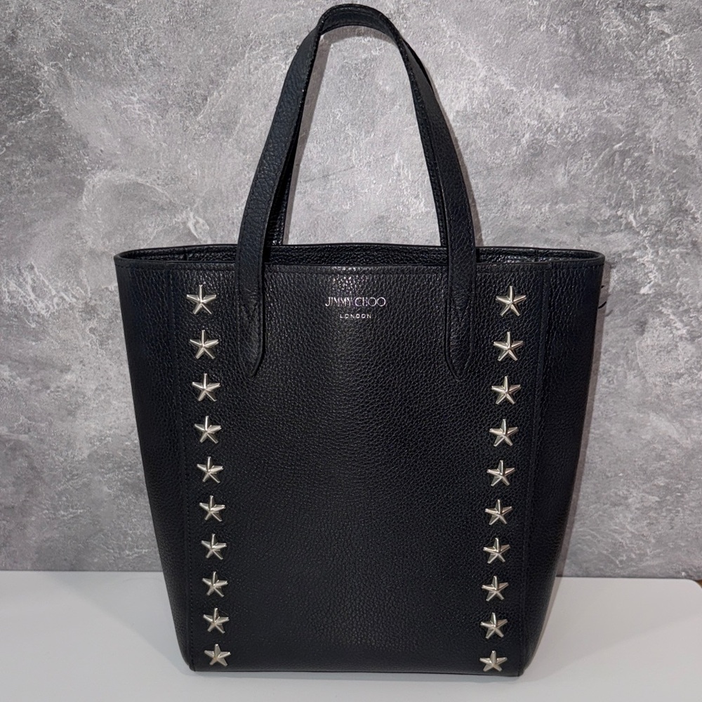 Jimmy Choo Black Tote with Silver Star Accents
